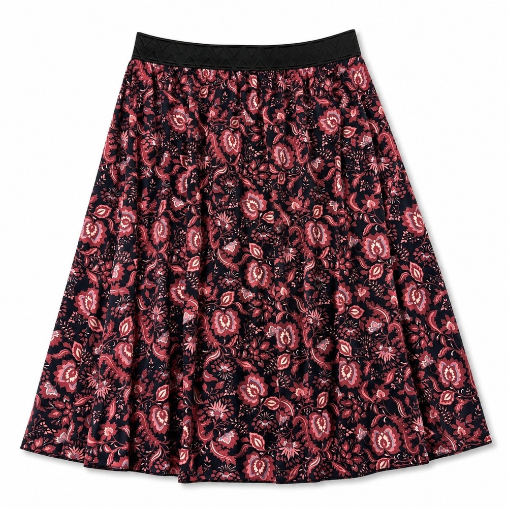 LuLaRoe Lola Skirt Womens L Paisley Midi Swing Elastic Waist Boho‎ Lined NWT